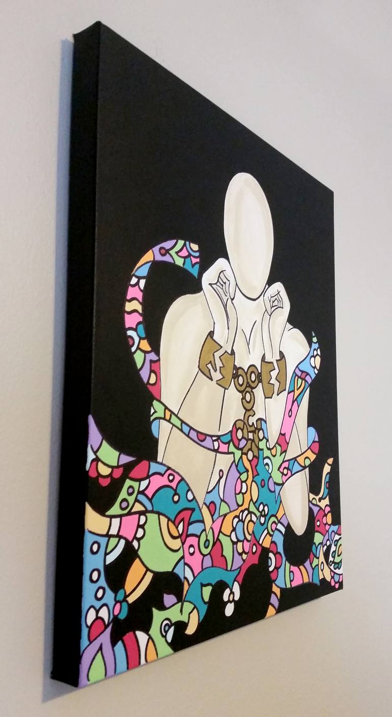 Original Abstract Men Painting by Evelyn Esperança