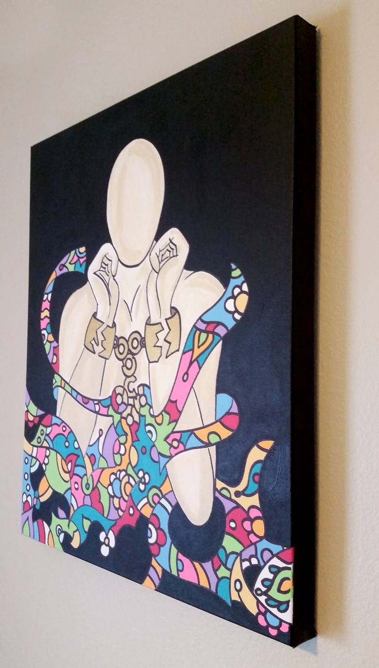 Original Abstract Men Painting by Evelyn Esperança