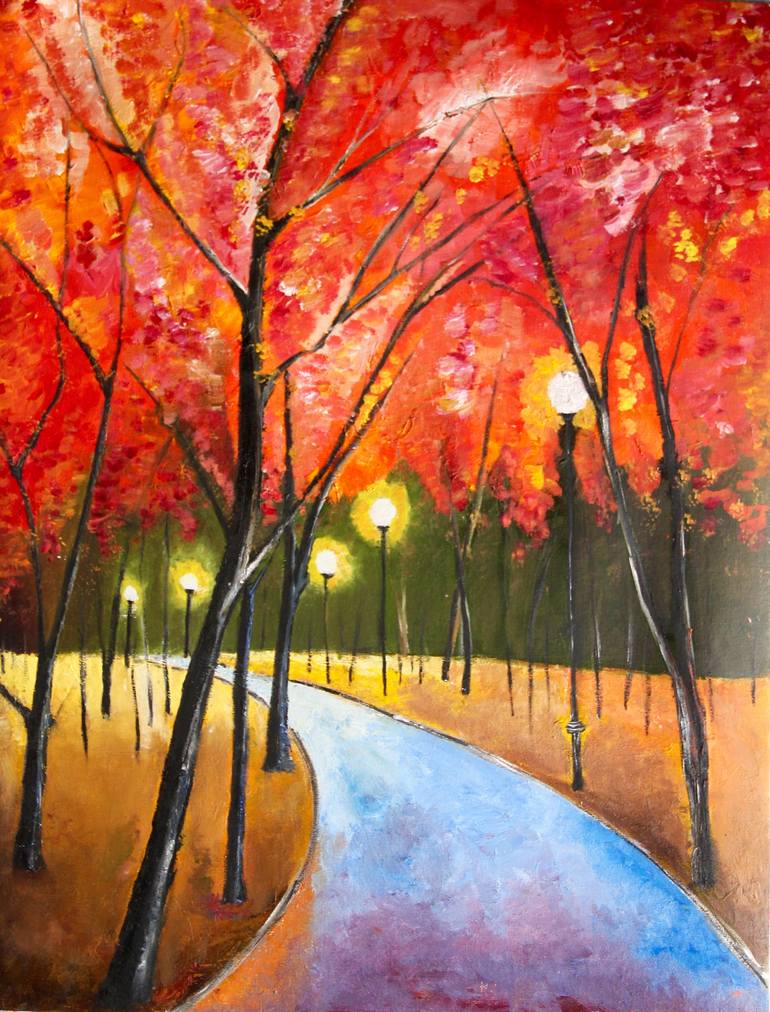 Autumn Evenings Painting by Suenos art | Saatchi Art