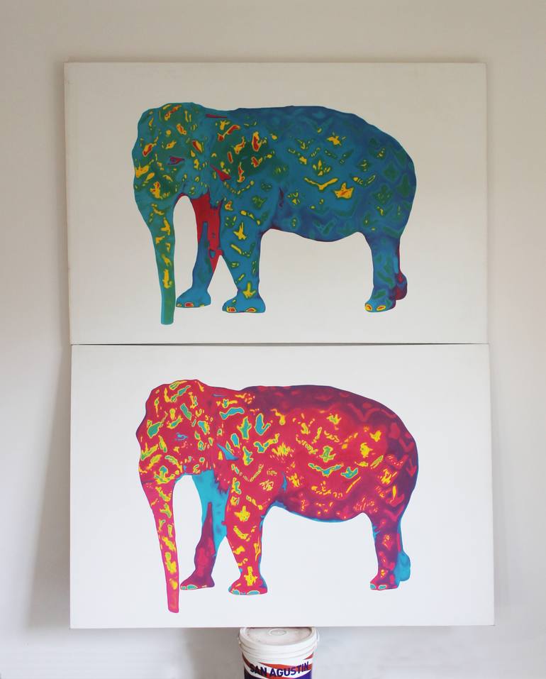 Original Art Deco Animal Painting by Aylen Crusta