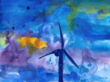'Like a Wind' Wind Turbine Painting Series no.7 thumb
