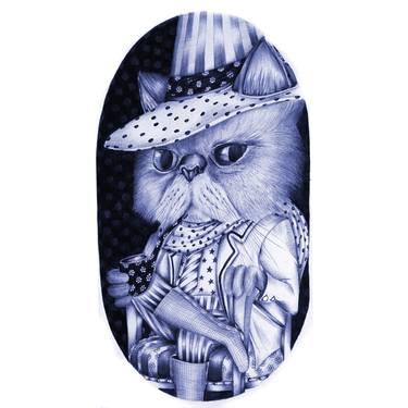 Elegant Cat with a pipe thumb
