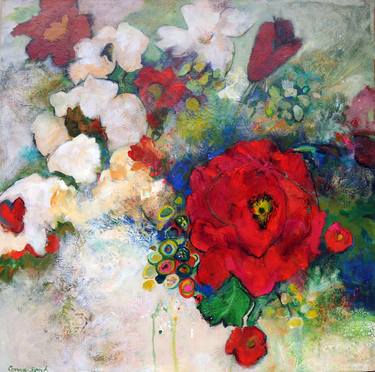 Original Abstract Floral Paintings by Connie Tunick