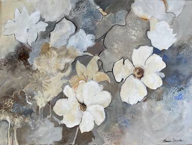 Original Fine Art Floral Collage by Connie Tunick