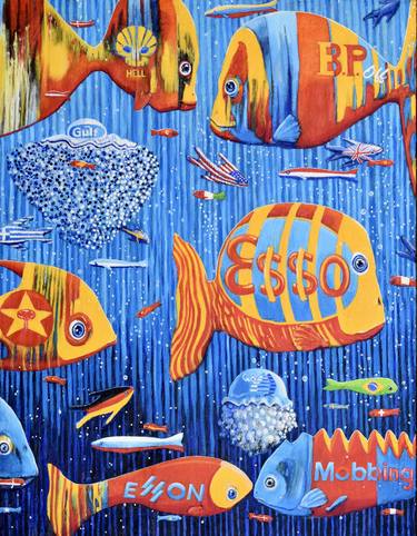 Original Pop Art Fish Painting by Andrea Ranieri Maria Ottaviano