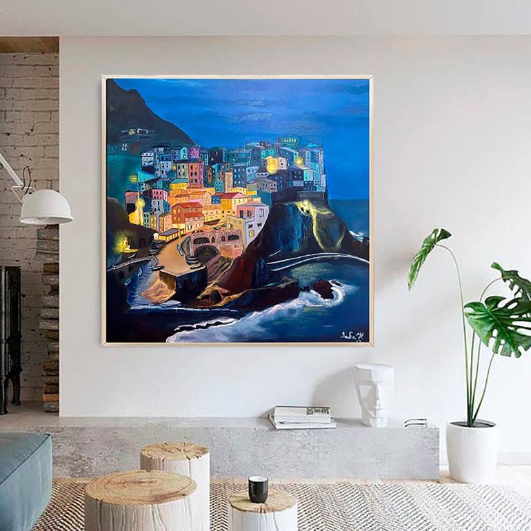 Original Abstract Expressionism Cities Painting by Natali Zablotskaya