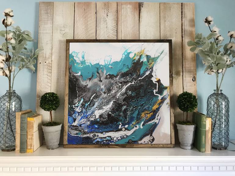 Large acrylic Abstract textured art Pour painting thick Fluid art Dirty  pour acrylic painting Turquoise contemporary Bathroom wall Painting by  Natali Zablotskaya