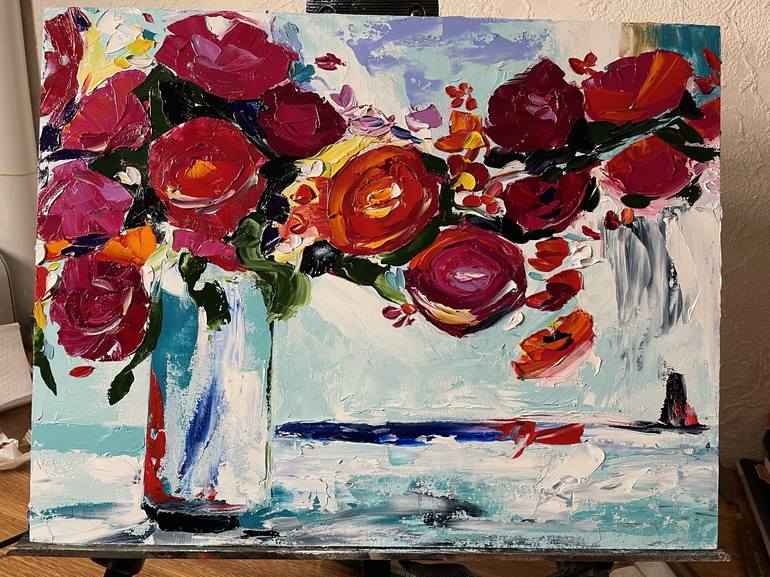 Original Abstract Floral Painting by Natali Zablotskaya