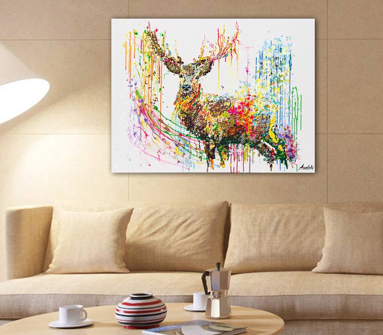 Original Abstract Animal Painting by Anatoli Voznarski