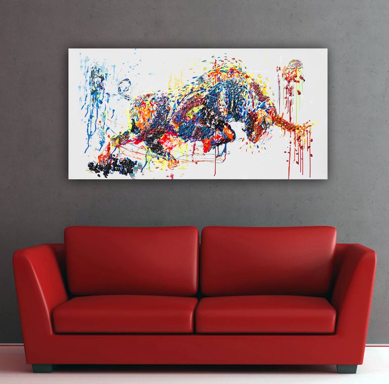 Original Abstract Animal Painting by Anatoli Voznarski