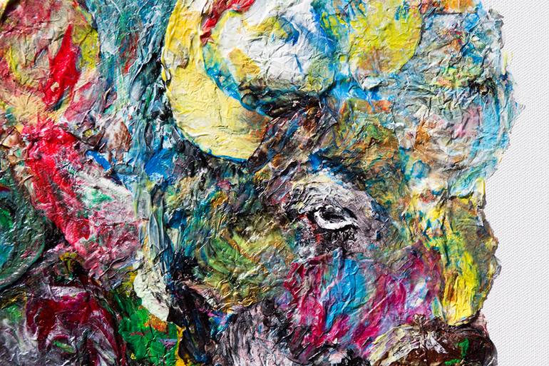 Original Abstract Animal Painting by Anatoli Voznarski