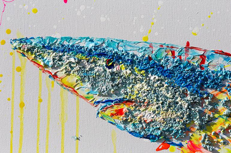 Original Abstract Fish Painting by Anatoli Voznarski