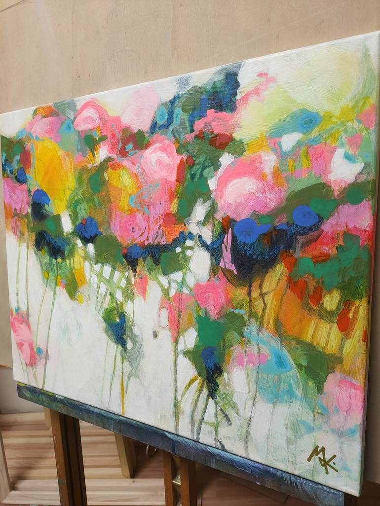 Original Abstract Botanic Painting by Krisztina Megyeri