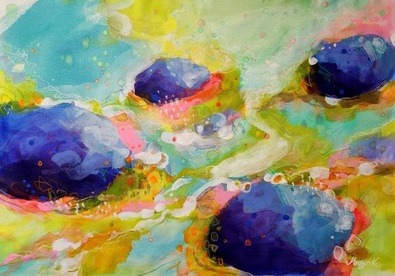 Original Abstract Water Painting by Krisztina Megyeri