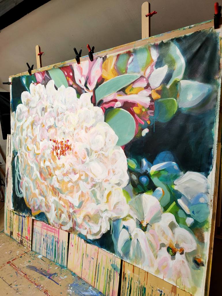 Original Abstract Floral Painting by Krisztina Megyeri