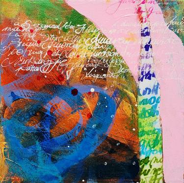 Print of Abstract Calligraphy Collage by Krisztina Megyeri