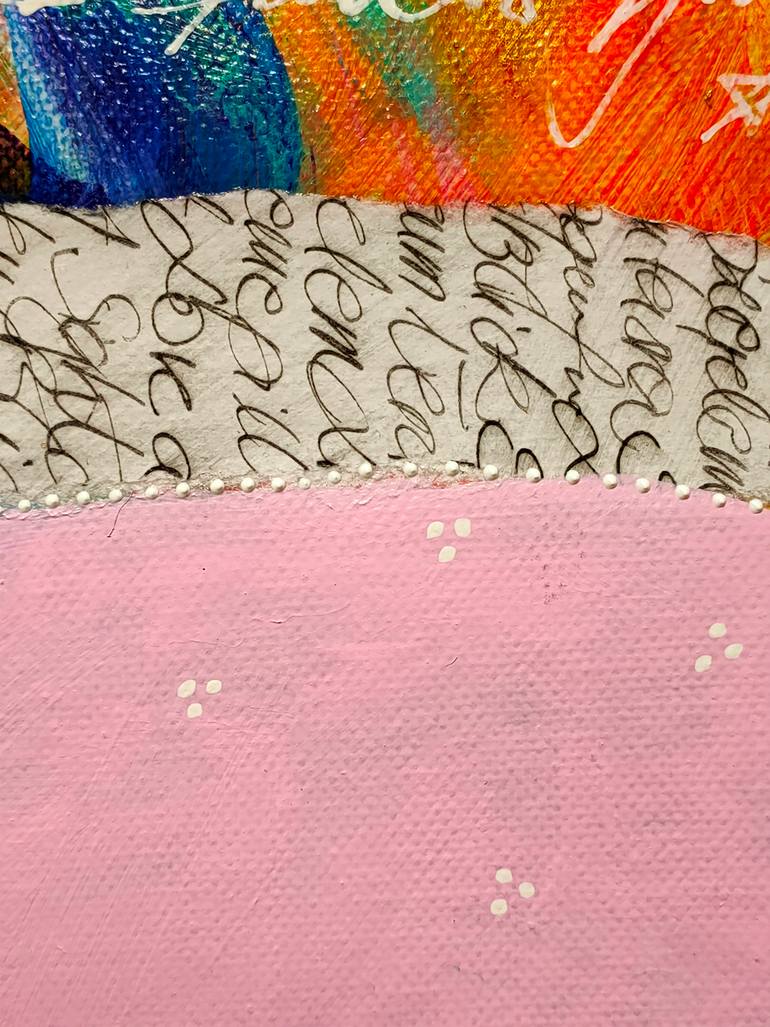 Original Abstract Calligraphy Collage by Krisztina Megyeri