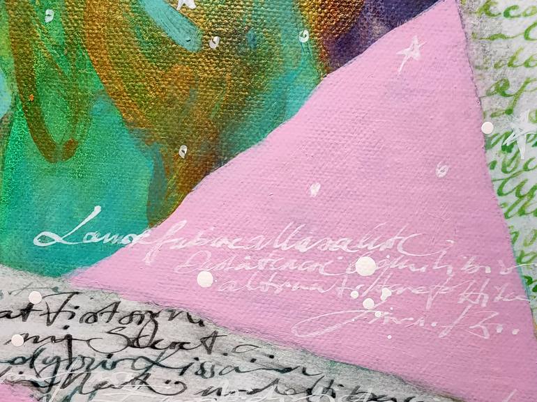 Original Abstract Calligraphy Collage by Krisztina Megyeri