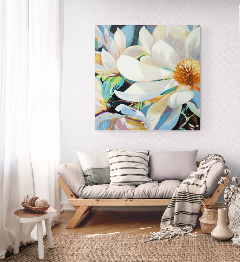 Original Painterly Abstraction Floral Painting by Krisztina Megyeri