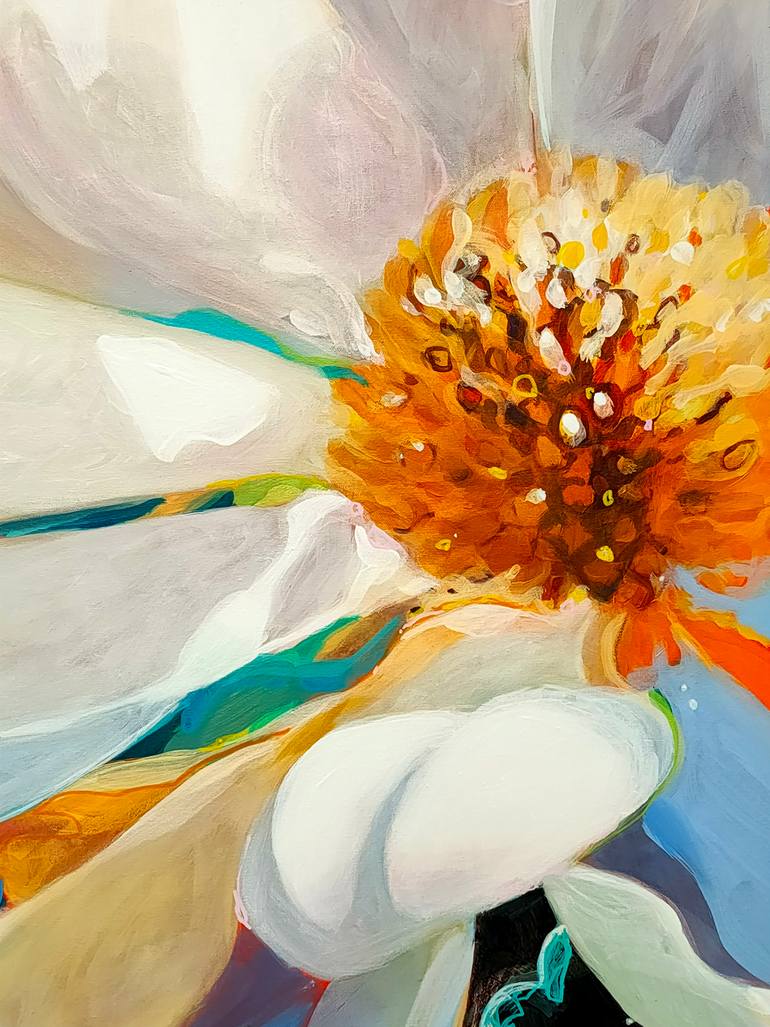 Original Painterly Abstraction Floral Painting by Krisztina Megyeri