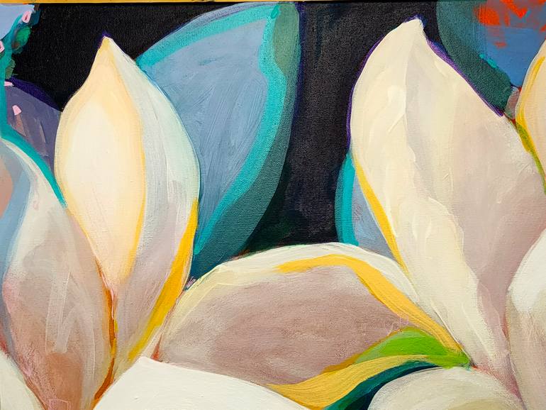 Original Painterly Abstraction Floral Painting by Krisztina Megyeri