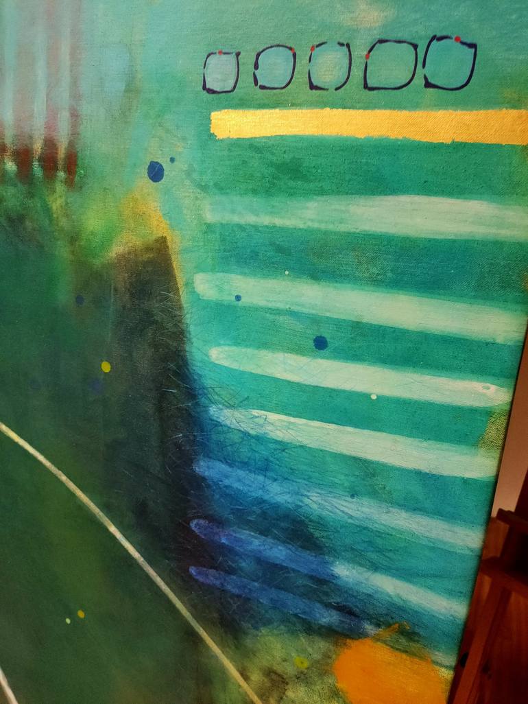 Original Abstract Seascape Painting by Krisztina Megyeri