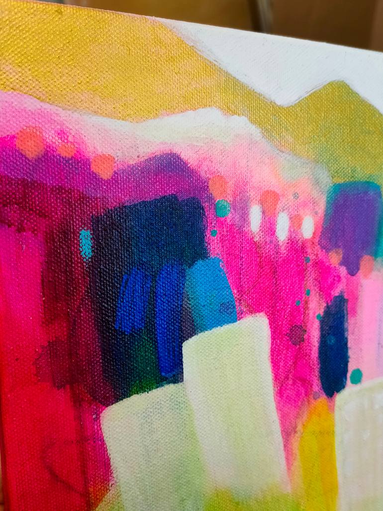 Original Abstract Landscape Mixed Media by Krisztina Megyeri