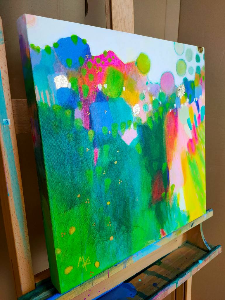 Original Abstract Landscape Mixed Media by Krisztina Megyeri