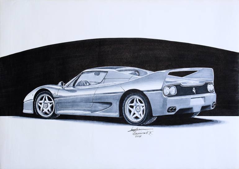 Ferrari F50 Drawing By Sreejith Krishnan Kunjappan Saatchi Art