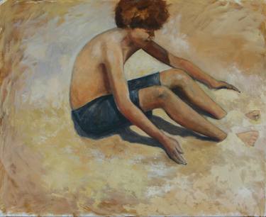 Original Figurative Beach Paintings by Hélène Gélinas