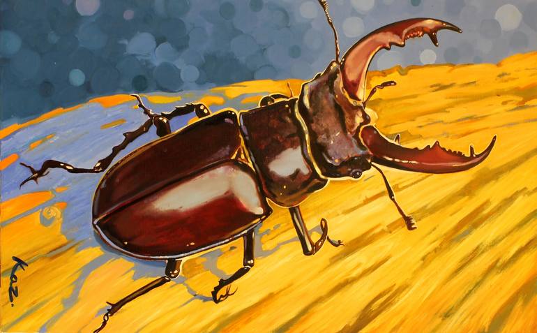 Deer beetle Painting by Slava Kaz | Saatchi Art