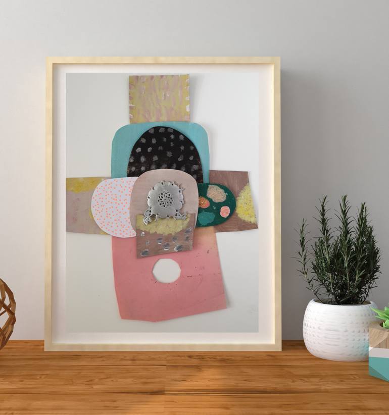 Original Folk Abstract Collage by Hey Nora