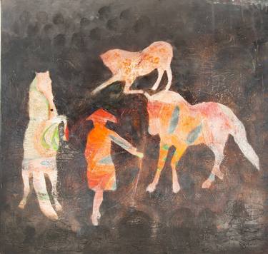 Saatchi Art Artist Clotilde HULIN-QUAREZ; Paintings, “spectacle equestre -Horse show” #art