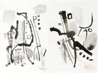 Abstract dance - Set of ink paintings thumb