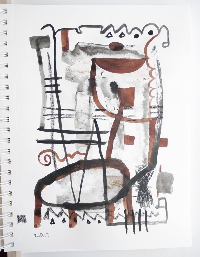 Original Abstract Expressionism Abstract Drawing by Ulugbek Doschanov