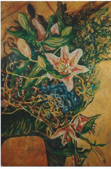 Original Expressionism Floral Paintings by Horst Gabriel