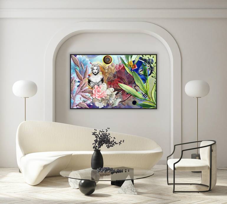 Original Abstract Expressionism Pop Culture/Celebrity Collage by Pelin Atilla