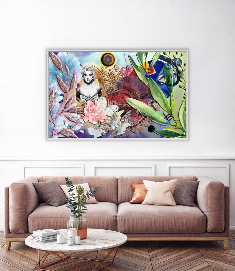 Original Abstract Expressionism Pop Culture/Celebrity Collage by Pelin Atilla