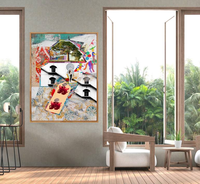 Original Abstract Expressionism Cities Collage by Pelin Atilla