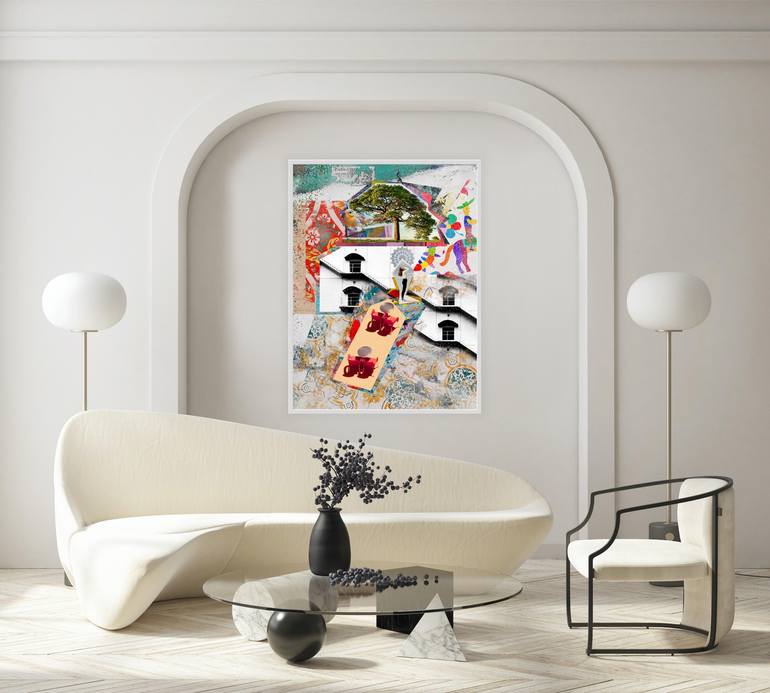 Original Abstract Expressionism Cities Collage by Pelin Atilla