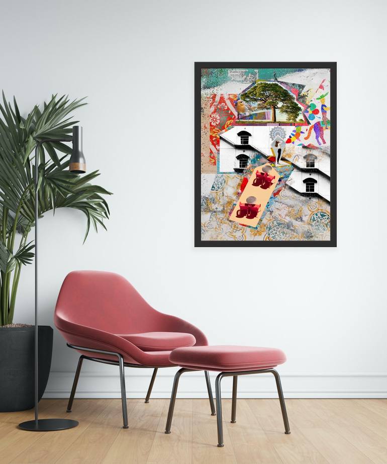 Original Abstract Expressionism Cities Collage by Pelin Atilla