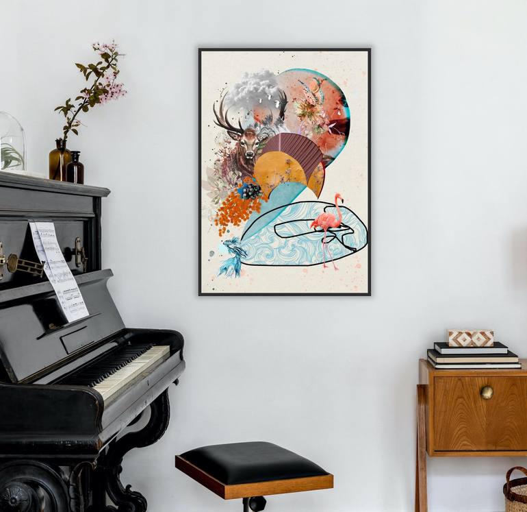Original Abstract Nature Collage by Pelin Atilla
