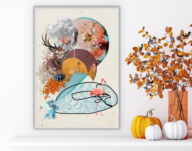Original Abstract Nature Collage by Pelin Atilla