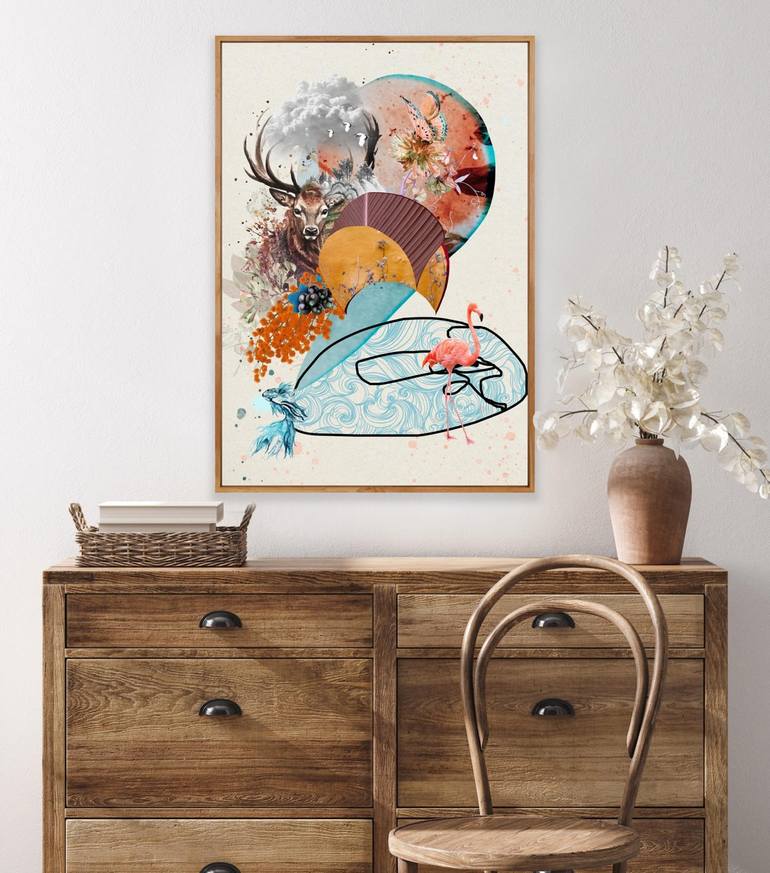 Original Abstract Nature Collage by Pelin Atilla