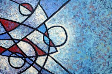 Original Abstract Expressionism Geometric Paintings by Dennis Esteves