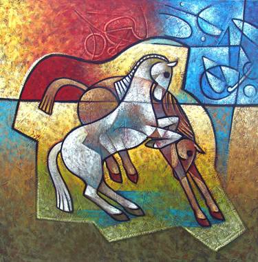 Original Cubism Animal Paintings by Dennis Esteves