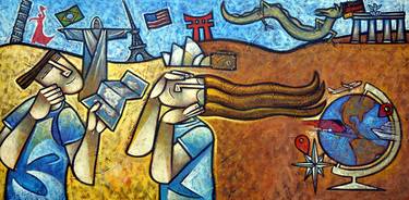 Original Cubism Travel Paintings by Dennis Esteves