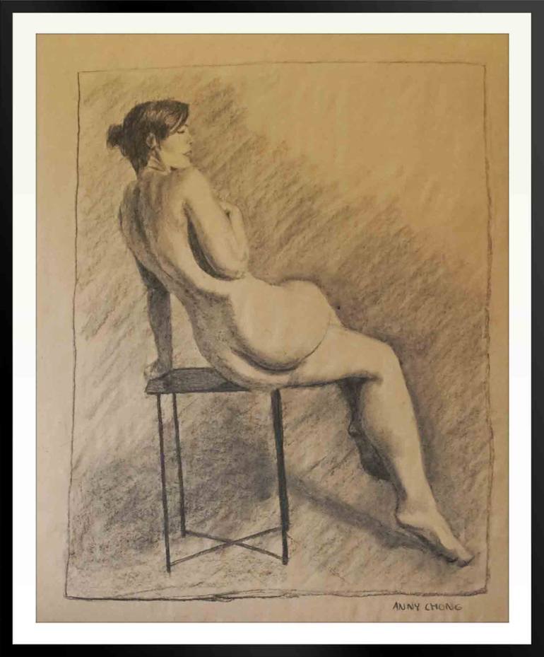 Original Figurative Nude Drawing by Anny Chong