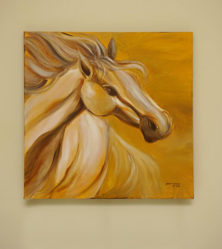 Original Figurative Horse Painting by Anny Chong