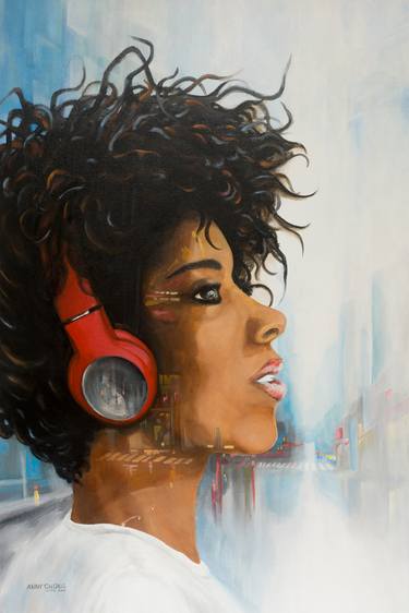 Saatchi Art Artist Anny Chong; Paintings, “Jessy — Beyond Music Listening to Titanium Song from Sia” #art